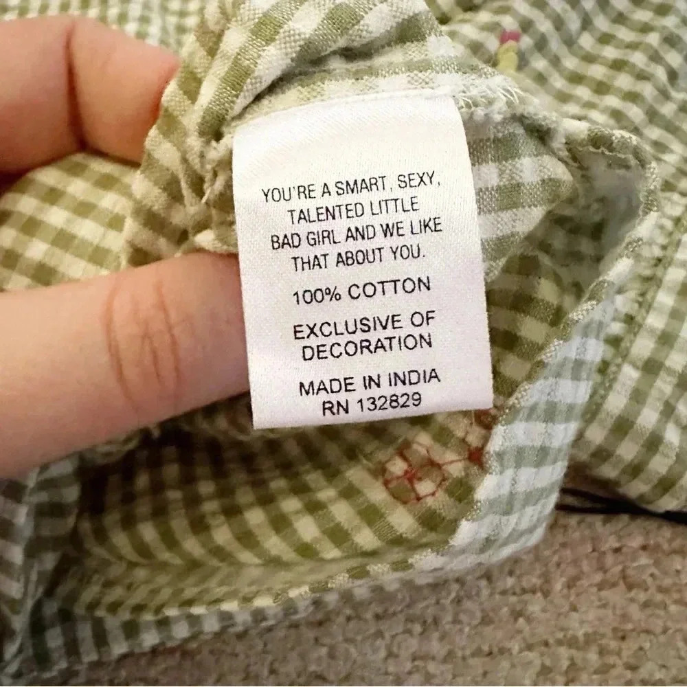 NWT LPA (Revolve)• Valerie Top Green Gingham Size Large - Picture 9 of 11